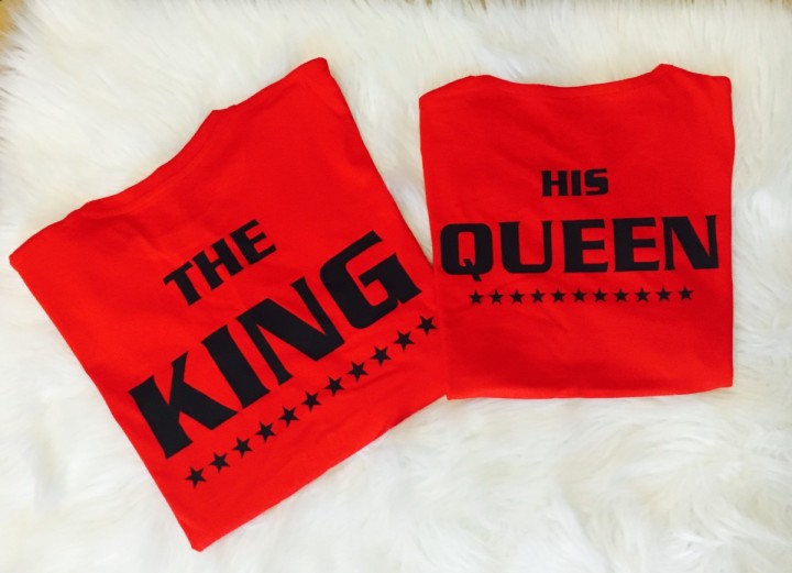 Zestaw 2 koszulek dla par KING QUEEN